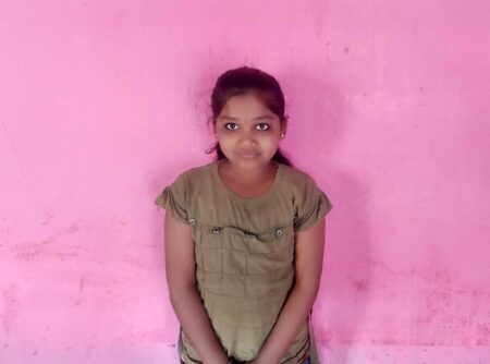 Young girl pink background