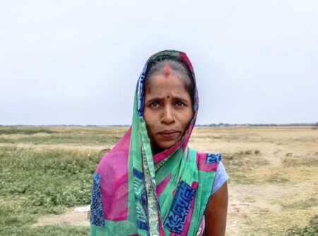 Woman in headwrap finds hope