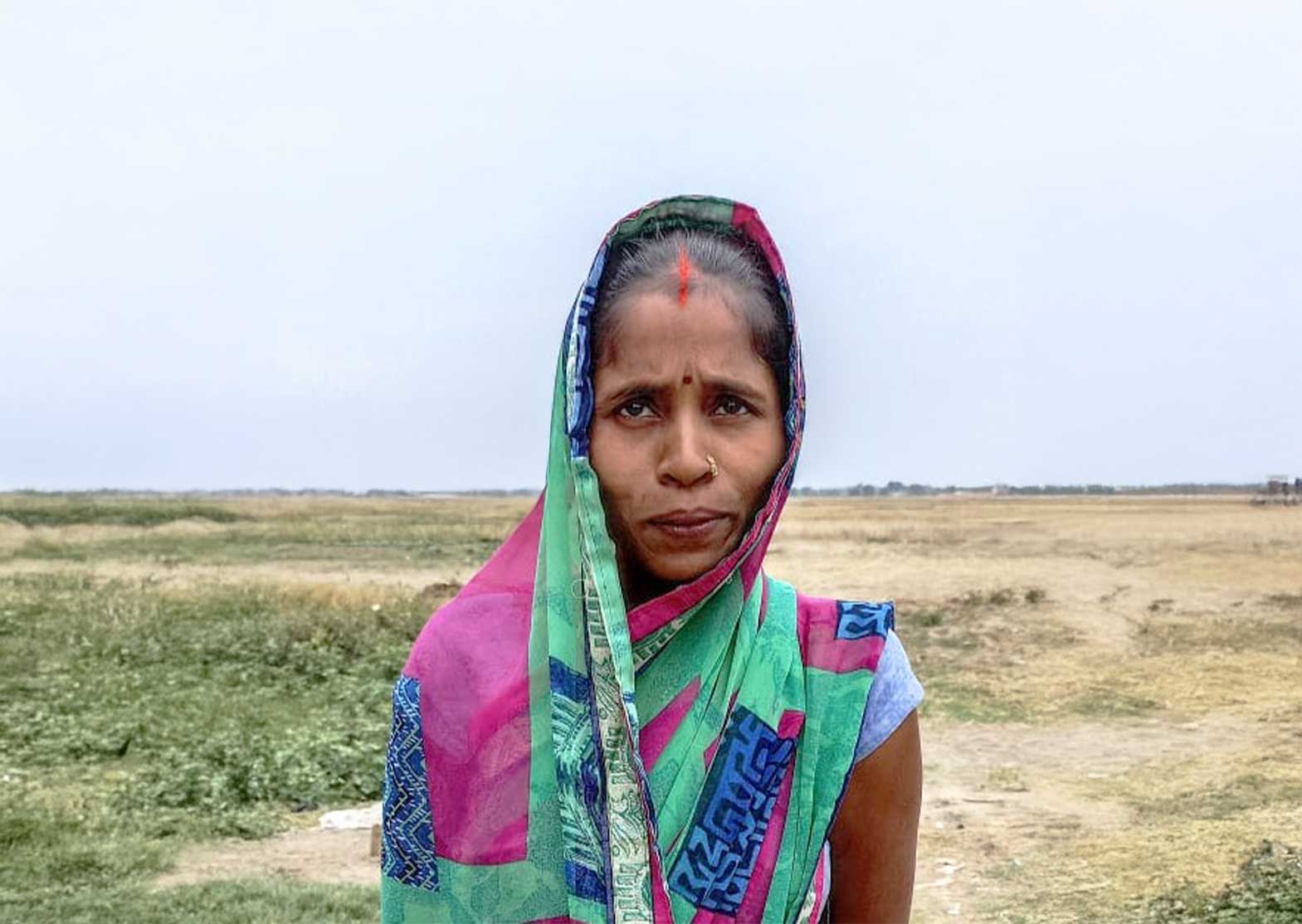Woman in headwrap finds hope