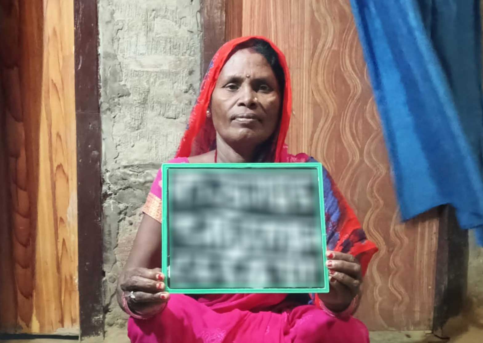 Woman with chalkboard